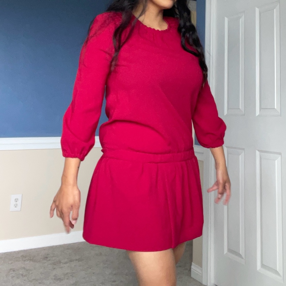 Isabel Marant drop waist red cocktail dress. Size 40 (US 8).